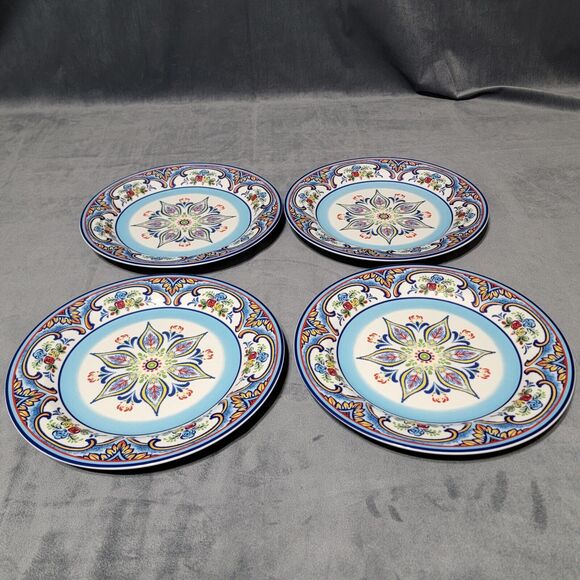Euro Ceramica Zanzibar Stoneware Contemporary Set of 4 Dinner Plates - Picture 1 of 5